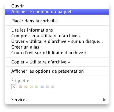 Archive mac 2 Utilitaire d’archive : Le panneau caché