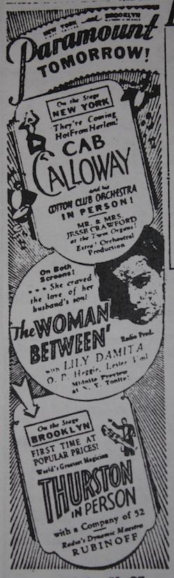 23 octobre 1931 : Cab Calloway en vedette au Paramount de Time Square