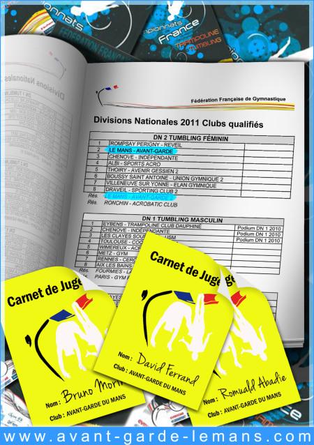 Championnats de France Tumbling 2011 avec l'Avant Garde du Mans GYmnastique ! 3 nouveaux Juges et 1 équipe en National 2 pour le Tumbling de l’AGM !
