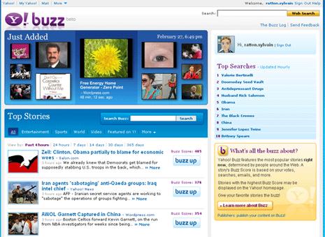 Yahoo! lance officiellement son Buzz yahoo! buzz accueil