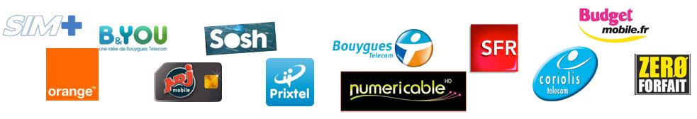 Logos des opérateurs de téléphonie mobile référencés par Meilleurmobile.com