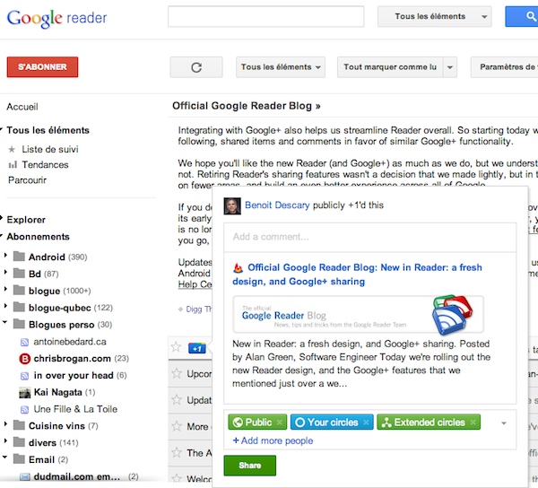 google-reader-nouveau google reader nouveau Google Reader : nouveau look et des fonctionnalités Google+