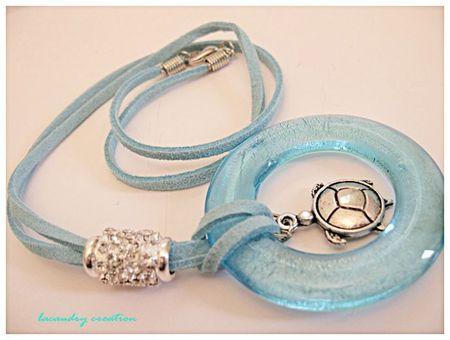 Donuts et cie collier donuts en verre turquoise et tortue