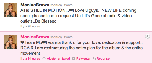 Monica reporte la sortie de son album « New Life »