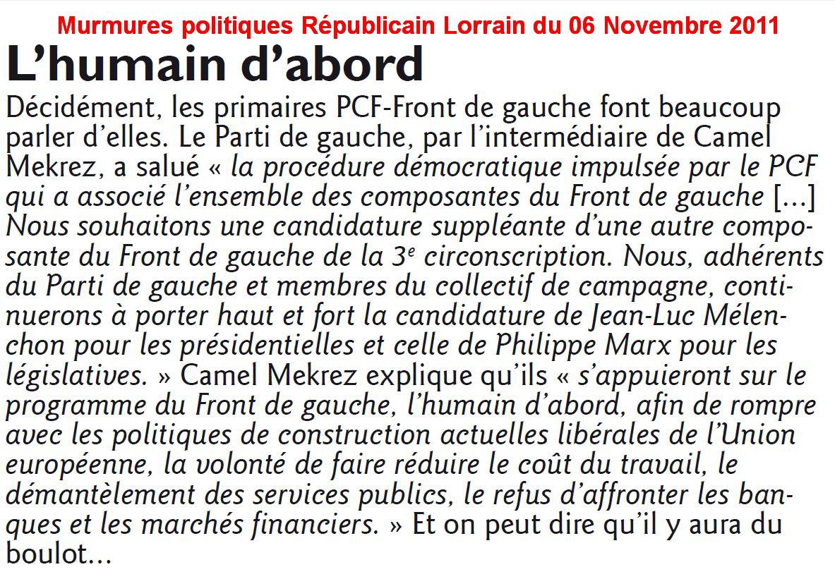 murmures politiques RL du 06 Novembre 2011_3 REPONSE de la GALAXIE… Quand on parle galaxie, on p...