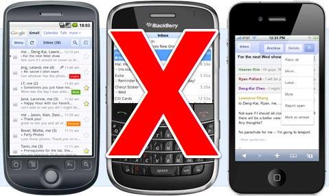 blackberry gmail Google arrête lapplication GMail pour Blackberry