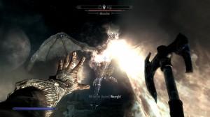 Première rencontre avec un dragon. The Elder Scroll V : Skyrim – Test