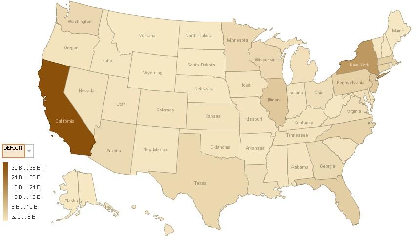 Dette des états aux USA Dette des états aux USA