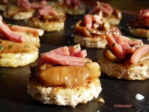 Canapés cèpes jambon CANAPES CROUSTILLANTS AUX CEPES