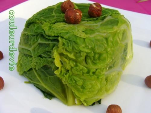 Terrine de chou et chèvre aux noisettes et au miel Terrine de chou et chèvre aux noisettes et au miel