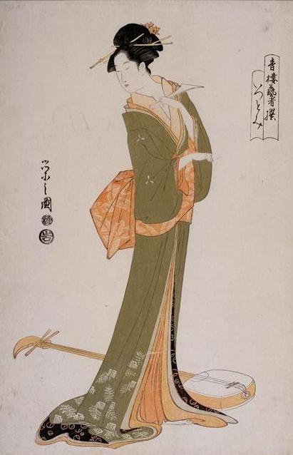 Yomimono, ongaku, fukeru ... * La_geisha_Itsutomi_de_Hosoda_Eishi