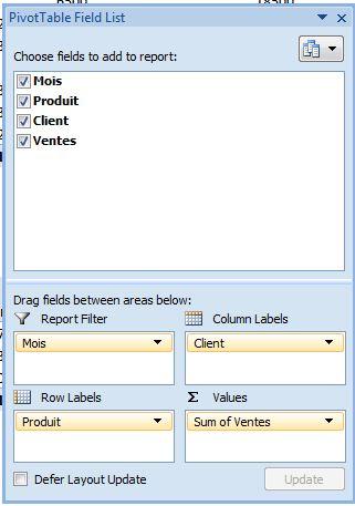 Tableaux croisés dynamiques dans Excel: La base