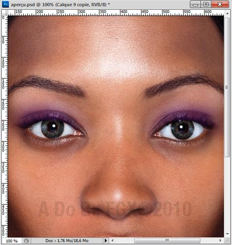 Retouche basique de visage avec ajout de maquillage