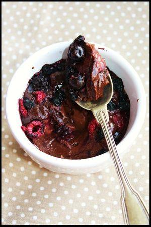 Fondant au chocolat, sarrasin et fruits rouges fondant vegan chocolat-fruits rouges