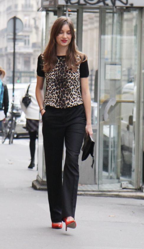 look maje look maje - top panthère maje - pantalon droit maje - escarpins maje