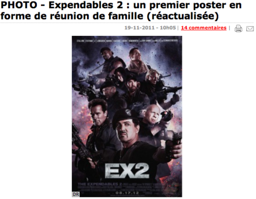 Le poster de The Expendables 2
Sylvester Stallone, Arnold...