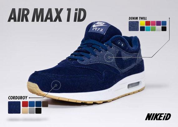 nike air max 1 id corduroy options 04 Nike Air Max 1 iD: velours côtelé dispo
