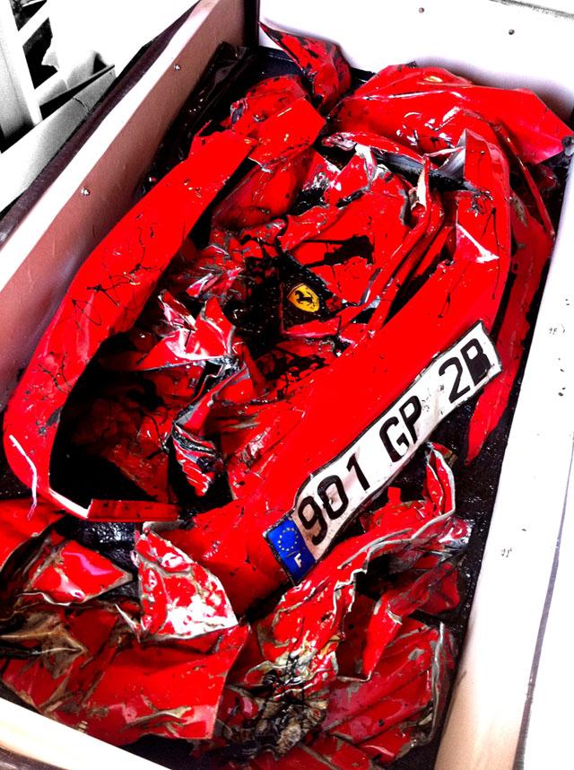 Crashed Ferrari Table by Charly Molinelli Crashed Ferrari Table by Charly Molinelli