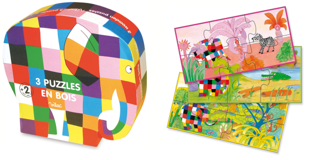 Puzzle Elmer 3, 4 et 6 pièces : le puzzle qui évolue avec l’âge de votre enfant !