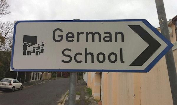 photo humour insolite panneau école allemande