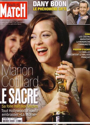 Marion Cotillard en couverture des magazines Paris Match et Glamour