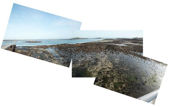 Grande marée à Roscoff marée basse sur l'estacade à Roscoff