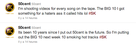 50 Cent - Twitter 50 Cent prépare une mixtape
