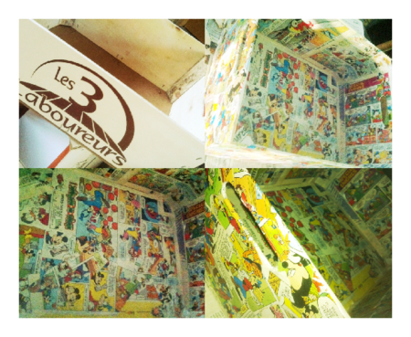 Récupération = caisse à pommes de terre relookée collage3Labouruers