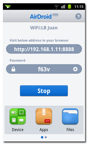 Airdroid_4 AirDroid : Synchroniser votre ordinateur à votre dispositif Android par Wifi
