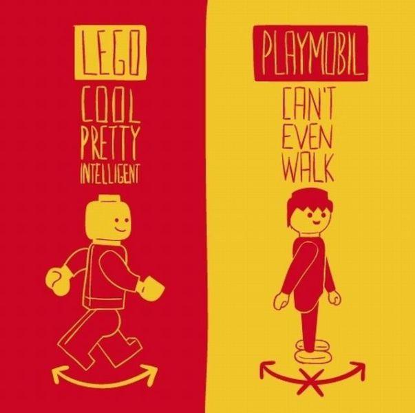 difference entre playmobil lego gnd geek humour La différence entre les LEGO et les playmobile, en 1 image humour 2 geek gnd geekndev