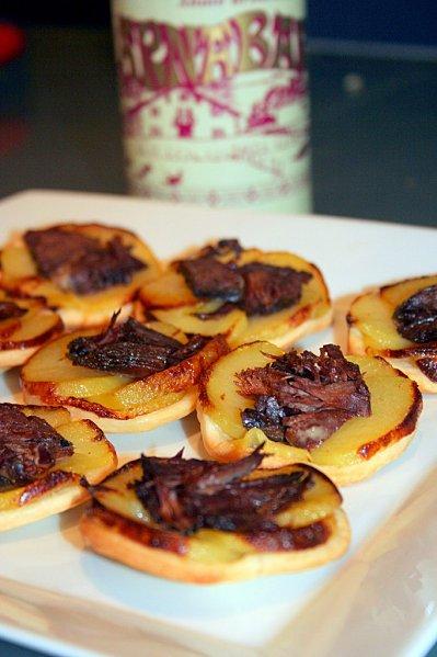 MINI TATIN DE POMME DE TERRE ET MAGRET CONFIT mini tatin magret pdt