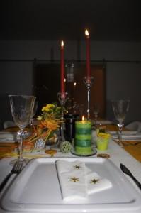 décor de table entre l’automne et noël (pour une raclette party)