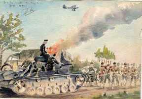 robroy-surlaroutededijon--j Rob Roy (1909-1992) aquarelliste français