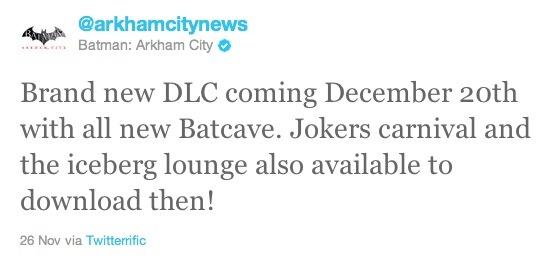 Un nouveau DLC pour Batman Arkham City