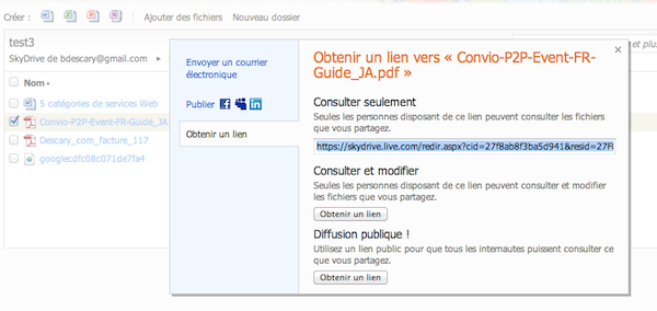 skydrive 3 Microsoft SkyDrive implante des fonctionnalités de partage