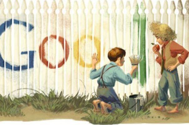 Google fête Mark Twain, auteur des Aventures de Tom Sawyer