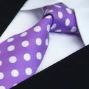 cravate mauve-violet à pois