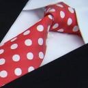 cravate rouge à pois