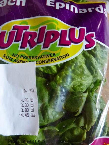 Salade d’épinards au magret pour les fêtes, petits aléas de courses de dernière minute