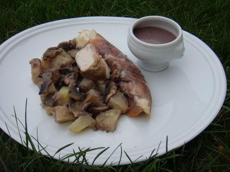 ROULES DE BLANCS DE POULET EN ROBE DE JAMBON SAUCE CHASSEUR DSC09957