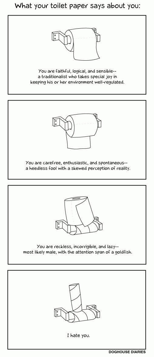 papier toilette psychologie analyse geek gnd Humour   Ce que votre rouleau de PQ dit de vous