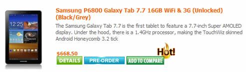 samsung p6800 galaxy tab Un écran Super AMOLED HD pour la Samsung Galaxy Tab 7.7