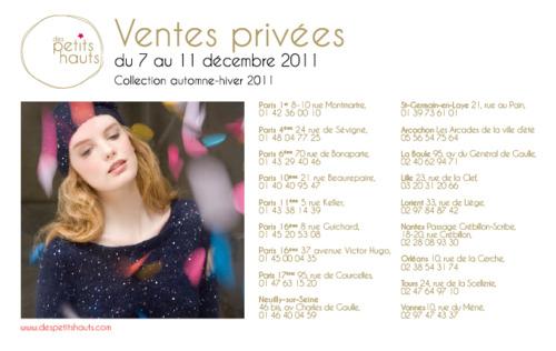 Vente Privée Des Petits Hauts
du 7 au 11 décembre 2011
Des...