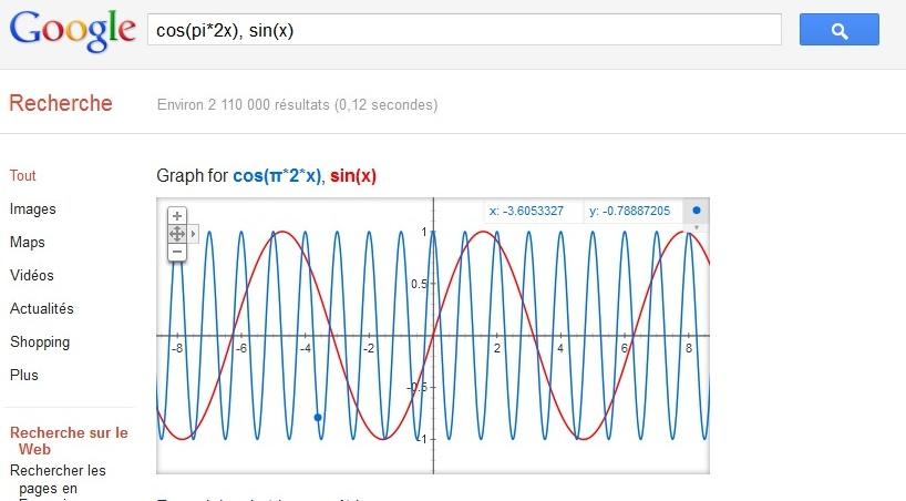 Graph Google Google trace des fonctions mathématiques !