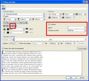 propriétés du corps du texte Scribus 01 : réaliser une brochure A4 en PDF