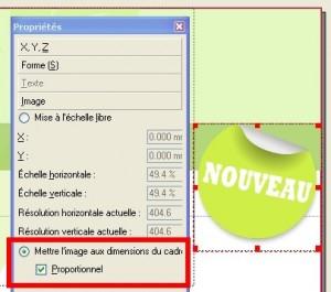 Redimensionner le sticker Scribus 01 : réaliser une brochure A4 en PDF