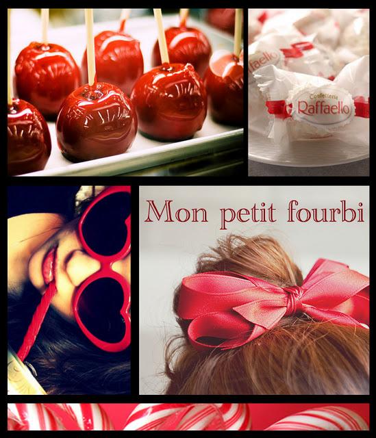 Rouge comme Santa Claus rouge, sucre d'orge, lunettes, noël, belles images, raffaelo, ruban, headband, montage, pommes d'amour, rouge passion, santa claus