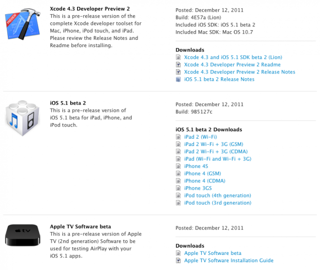 ios Apple publie l’iOS 5.1 beta2 pour les développeurs