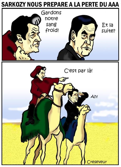 Caricature Sarkozy AAA Triple A Cap