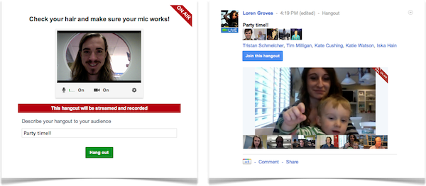 hangouts on air Google+ : les vidéo bulles, de plus en plus au coeur de la stratégie de Google